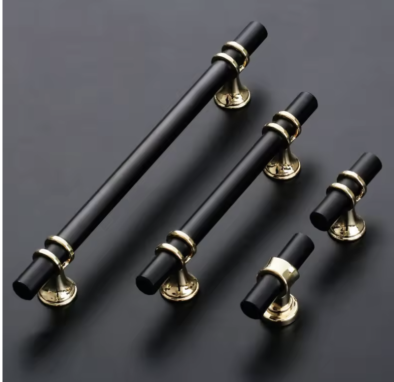 Rio black and Gold Modern Minimalist Cabinet Door Handles
